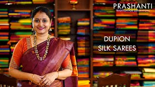 Dupion Silk Sarees  Prashanti [upl. by Ellerahs]