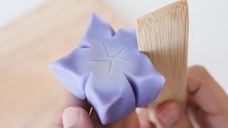 How to make Japanese Traditional Sweets Wagashi Nerikiri Balloon Flower [upl. by Grimaldi27]