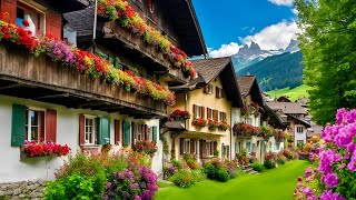 Beautiful Mountain Village Grindelwald Covered with Dandelions  Spring In Switzerland🇨🇭 [upl. by Adnahsat]