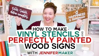 How to Perfectly Paint Wood Signs with Make Vinyl Stencils Made on Your Cricut [upl. by Chilt]