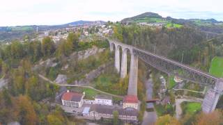 Switzerland StGallen Sitterviadukt Brückenweg [upl. by Yatnwahs402]