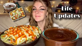 LOADED FRIES Kapsalon AND CHOCOLATE PUDDING MUKBANG Vegan [upl. by Sherman]