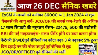 RBI की नई गाइडलाइंस 17 साल सिपाही की न्यूनतम पेंसन 22475 500 की बढ़ोत्तरी ESM के बच्चों को 36000 [upl. by Ahsakal]