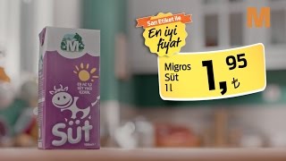 Migros Süt 1 Litre 195 TL Fiyatıyla Migrosta [upl. by Atekram]