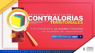 convocatoria contralorías territoriales CNSC [upl. by Weissberg77]