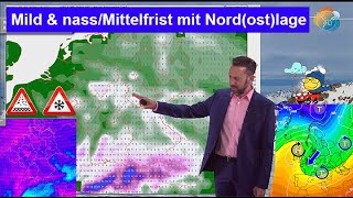 Nasser amp milder Jahresstart Mittelfrist mit Nordostlage Wettervorhersage 3012202307012024 [upl. by Calondra]