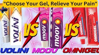 Moov Gel vs Volini Gel vs Omnigel difference and selection  HealthyPharma45 [upl. by Shedd]