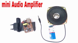 Simple clear sound audio amplifier using mobile charger Simple Electronic [upl. by Amled912]