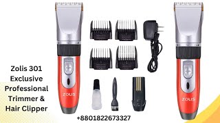 Zolis 301 Exclusive Professional Trimmer amp Hair Clipper  Best Hair Trimmer for Men Review Bangla [upl. by Orji]