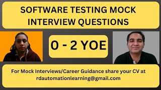 Manual Testing Interview For Freshers Testing Interview Questions [upl. by Tlaw864]