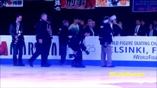 FanCam 20170401 Helsinki WC men victory ceremony Full Hanyu Yuzuru [upl. by Iral]