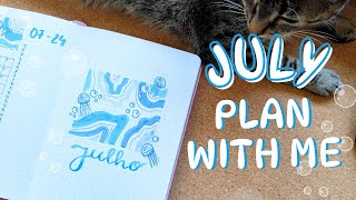 July Plan With Me  2024 Bullet Journal Spreads [upl. by Airdua]