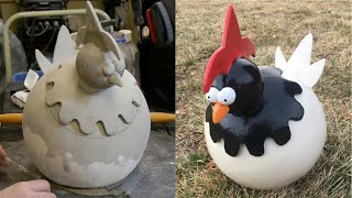 DIY Concrete Chicken Penny Bank  DIY Awesome SculptCrete Challenge 4  Cement Art [upl. by Philoo]