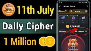 11 July Daily Cipher  Daily Cipher Today  Hamster Kombat Daily Cipher Today  hamsterkombat [upl. by Qifar]