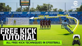 eFootball 2025  Free Kick Tutorial  All Free Kick Techniques in eFootball  XBOX amp Playstation [upl. by Airual342]