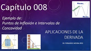 Ejemplo de puntos de inflexión y concavidades de una gráfica Aplicaciones de la Derivada Cap 008 [upl. by Asik]