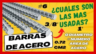 TAMAÑOS de las BARRAS de acero corrugado EN PULGADAS MILIMETROS Y NUMERO ¿Cuáles DEBES utilizar🤔 [upl. by Bega857]