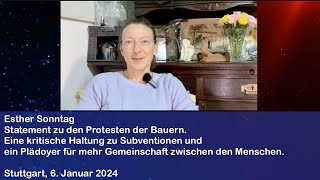 Ein Statement zu den Protesten der Bauern durch Esther Sonntag [upl. by Onitsoga737]