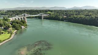 Y Fenai Menai Straitfrom Anglesey using the DJI Mavic 3 [upl. by Kcered90]