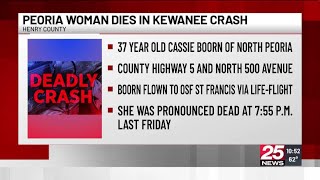 Peoria woman dies after crash in Kewanee [upl. by Yesteb]