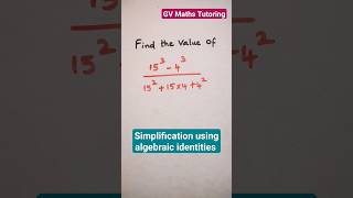 Simplification using algebraic identities shorts algebra aptitudeshortcuts youtubeshorts maths [upl. by Treacy786]