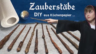 DIYZauberstäbe selber machen mit Küchenpapier  ohne Heißkleber [upl. by Gav494]