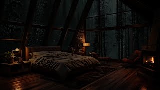 ⛈Peaceful Corner in the Rain and Fire🔥 Find Peace in a Cozy Room [upl. by Sherwynd]