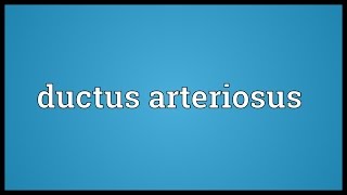 Ductus arteriosus Meaning [upl. by Illom]