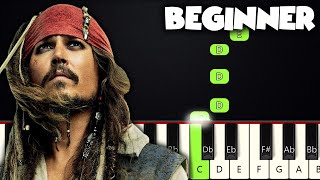 Hes A Pirate  Pirates Of The Caribbean  BEGINNER PIANO TUTORIAL  SHEET MUSIC by Betacustic [upl. by Isola]