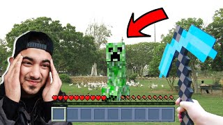 Playing MINECRAFT in REAL LIFE with YesSmartyPie [upl. by Ellered]