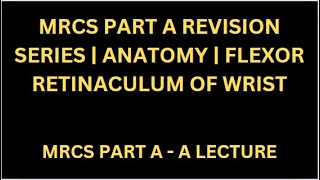 MRCS PART A REVISION SERIES  ANATOMY  FLEXOR RETINACULUM OF WRIST [upl. by Cross810]