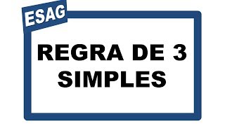 Concurso Público  Regra de três Simples  Questão Resolvida  Matemática  ESAG [upl. by Applegate]