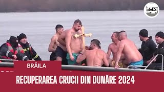 Recuperarea crucii din Dunăre la Brăila de Bobotează 2024 [upl. by Freida]