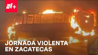 Balaceras y bloqueos en Zacatecas policías se enfrentan con presuntos delincuentes  Despierta [upl. by Ahsenauj219]