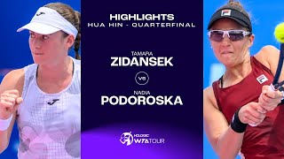 Tamara Zidansek vs Nadia Podoroska  2024 Hua Hin Quarterfinal  WTA Match Highlights [upl. by Halla]