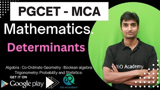 PGCET MCA  Mathematics  Determinants  PGCET MCA Exam 2023 [upl. by Hathaway]