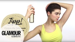 Kurze Haare richtig stylen 3 Looks – Tolle Sleek Look amp Volumen how to I GLAMOUR Hair Tutorial [upl. by Sileas496]