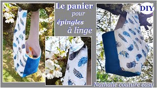 comment faire une panière à épingles à linge free pattern Nathalie couture easy [upl. by Lledner]