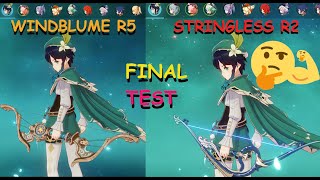 Windblume Ode R5 VS Stringless R2 For Venti   Genshin Impact Weapon Comaparisson [upl. by Seena]