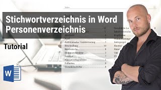 Index in Word 1 oder mehrere StichwortverzeichnissePersonenverzeichnisse anlegen – Tutorial [upl. by Papert]