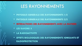 Interactions Rayonnements Matière 22 [upl. by Atikram]