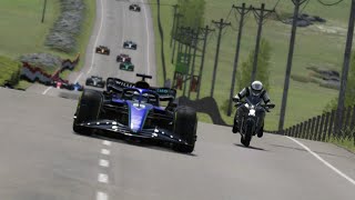 Kawasaki Ninja H2R vs F1 Racing Cars at Highlands [upl. by Opiuuk]