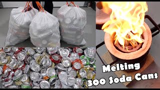 Melting 300 Aluminum Cans at Home  Backyard Metal Foundry  ASMR [upl. by Bruce]