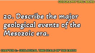 320 Major Geological Events of the Mesozoic Era  Exploring Earths Past [upl. by Woodall]