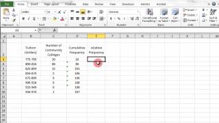 Excel Cumulative Frequency and Relative Frequency [upl. by Sigvard]