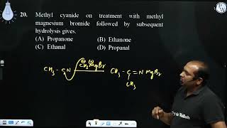 Methyl cyanide on treatment with methyl magnesium bromide followed by subsequent hydrolysis give [upl. by Melc]