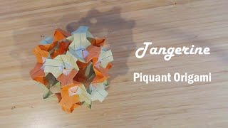 Tangerine Kusudama  Piquant Origami Tutorial Modular Origami [upl. by Erny]