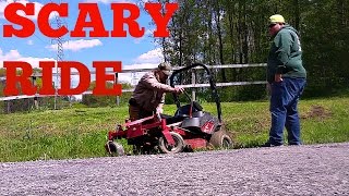 Lawn Mower Crashes Zero Turn Scary Ride [upl. by Assenay]