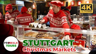 Stuttgart Christmas Markets  Germany Walking Tour  4K with Captions [upl. by Marchese]