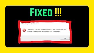 Fix MSVCP110 dll is missing from your computer English [upl. by Derwon964]